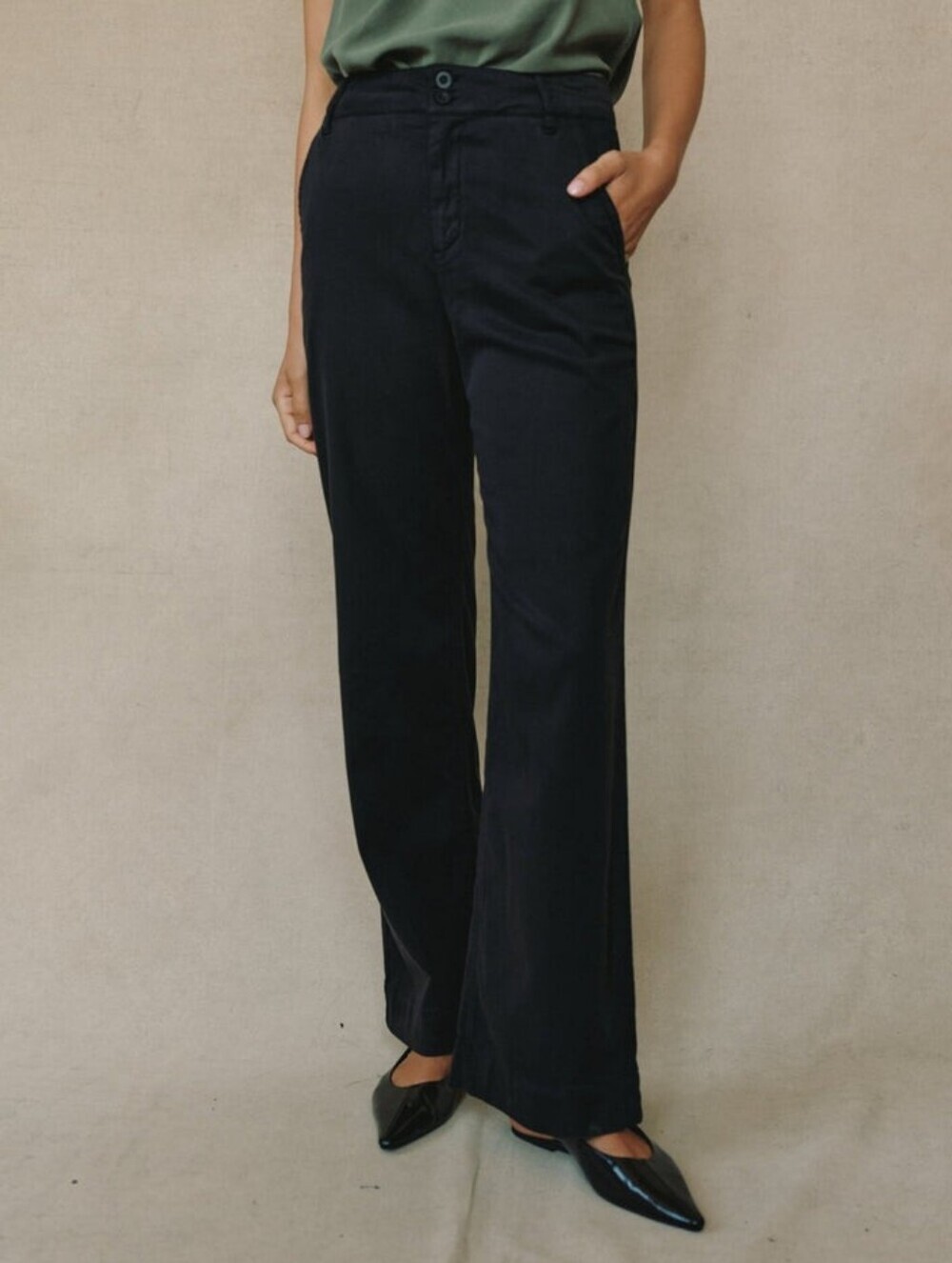 Bella Dahl Sydney Wide Leg Pants 31 Tencel Cotton High Rise Flowy Luxe Casual